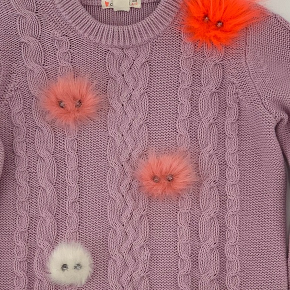 CREWCUTS CABLE KNIT SWEATER, LITTLE GIRLS SIZE 4/5 - Picture 2 of 4